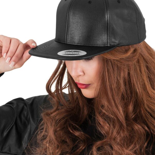 Full leather imitation snapback (6089FL) Thumbnail