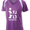  James & Nicholson Ladies' Running-T (paars/wit) Thumbnail