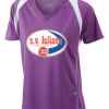  James & Nicholson Ladies' Running-T (paars/wit) Thumbnail