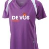  James & Nicholson Ladies' Running-T (paars/wit) Thumbnail